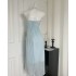 Hanging neck suspender dress, women's summer temperament long skirt