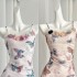 Catyears: Love for Seattle in the Year of the Cat~Three dimensional floral floral short skirt, short stature, waist cinching suspender dress