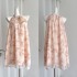 Late Umbrella 24/ss Summer Night Peach Blossom Wine Ink Printing Flower Hanging Neck Set/Dress