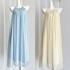 Hhyii Iris Summer Blue Tencel Hanging Neck Dress for Women Summer Sleeveless Flaw Style A-line Skirt