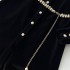 Real shot spot black velvet embroidered collar long sleeved dress jacket with belt included