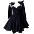 Spring and summer new style socialite petite Hepburn style small black dress banquet host evening gown 68418