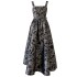 Butterfly Jacquard Strap Dress Women's French Retro Gold Style Heavy Industry Light Luxury Dress Pong Long Dress 68419