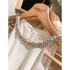 Yige Lira summer new product white temperament hanging neck sleeveless high waist slimming temperament dress 67430