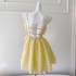 Yige Lira 2024 Spring/Summer New Product Yellow French Strap Short Slim Style Dress Daily 68546