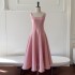 Elegant pink camisole mid length backless sexy little dress for women to wear in daily life, slim fit dress 68621