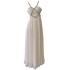 Summer New White Chiffon Beach Vacation Style Dress Long V-neck Strap Dress 68500