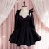 Spring and summer new style socialite petite Hepburn style small black dress banquet host evening gown 68418