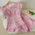 Real time spot new palace embroidery flower waist cinching sweet little dress dress dress short skirt for women