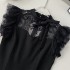 Real shot spot black lace dress sexy hip hugging skirt Roman cotton