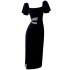 Spring and summer new black slim fit dress, banquet and dinner small dress, simple medium long small black dress 68471