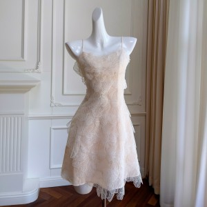 French style sexy white camisole dress party lace dress small dress dress 68164+68081