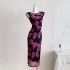 Real time stock retro cheongsam improved hip hugging dress fishtail skirt mid length skirt