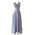 Summer new sexy backless hanging neck style gray temperament appears white and slim evening dress elegant dress 68110