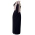 Elegant off shoulder sexy hanging neck bow decoration dress for women slim fit and slim black dress 68338