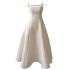 Summer New Style Rice White Strap Dress French Bridal Satin Party Dress 68624