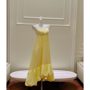 Yige Lira Summer New Yellow Strap Dress Loose Large Skirt Strap Dress 68692