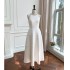 Yige Lira summer new product white temperament hanging neck sleeveless high waist slimming temperament dress 67430