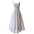 New Birthday Party White Bridal Satin Banquet Evening Dress Simple and Elegant Style Dress 68636