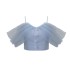 Yige Lira Summer New Product Pink and Blue Small Top, with a slim and stylish design for women's daily life