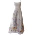 Fashionable and elegant white ink painting camisole dress, slimming and waist cinching A-line mid length daily dress 68578