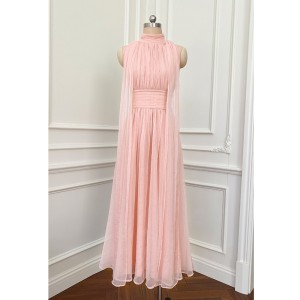 Yige Lira Early Spring New Product Pink Elegant Design Long Dress French Retro Banquet Dress Long Dress 67292