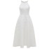 Yige Lira summer new product white temperament hanging neck sleeveless high waist slimming temperament dress 67430