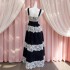 Yige Lira 2024 early spring new product black suspender waist cinching slimming daily long lace dress 68433