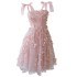 French socialite's new pink three-dimensional flower mesh sequin small dress, short suspender skirt 68278