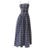 Black and white checkered dress for women, summer Japanese casual style camisole dress, retro slimming and light mature style long skirt 68652