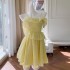 Yige Lira 2024 Spring/Summer New Product Yellow French Strap Short Slim Style Dress Daily 68546