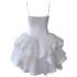 French wedding dress, light luxury camisole strapless dress, small white dress, white satin dress 68284