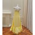 Yige Lira Summer New Yellow Strap Dress Loose Large Skirt Strap Dress 68692