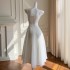 White camisole dress with gentle temperament, white dress, French socialite style, slim fit, waist cinched, sleeveless long dress 68462