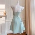 French bow waist cinching slimming temperament socialite birthday dress small vacation suspender dress 68473