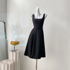 Real time spot French vest dress for women's new Korean style temperament sleeveless camisole dress with belt included