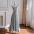 Light green dress for women in summer, Japanese style, gentle style, camisole dress, retro slimming, light and mature style, long skirt 68623