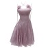 Yige Lira 2024 Summer New Product Fragrant Potato Purple Hanging Neck Short Style Slimming and Slimming Dress for Women 68596