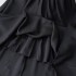 Real shot black Hepburn style dress in stock, women's mid to long style new dress, small black dress