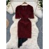 Evening gown for high-end ladies with elegant design sense, V-neck pleated waist slimming irregular socialite dress