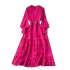 High end elegant dress for women 2024 new style palace style retro heavy industry hollow lace patchwork French dress