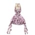 Pure desire style dress with female design sense, V-neck hanging neck suspender, exposed back, cinched waist, slimming effect, ruffled edge, fluttering ribbon, floral skirt