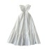 Fairy vacation dress 2024 new gentle style hollow out single breasted sleeveless strapless waist cinching white first love dress