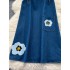 Korean style design with unique hollow out denim suspender dress, women's flower embroidery versatile high waist slimming suspender dress