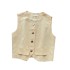 Vest women's summer new style, small fragrance temperament, retro fashion, single breasted fake pocket cardigan, outerwear top