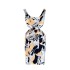 Goddess Fan Yujie dress, female summer socialite, sexy square neckline, waist cinching, slimming mid length printed suspender dress