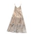 Beach vacation dress for women 2024 new gentle style, loose and slimming A-line floral backless camisole skirt