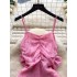 French design butterfly tie lace up backless dress for women in summer, gentle style, waist cinching and slimming French fairy dress