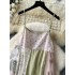 Dopamine style women's vacation lace colorful patchwork French loose slimming A-line fairy suspender dress