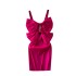 Birthday party party party small gift dress, European and American sexy hollow out three-dimensional big bow, waist cinching slimming suspender dress